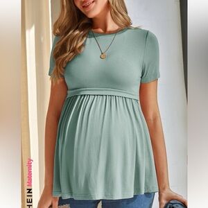 Maternity Solid Peplum Top